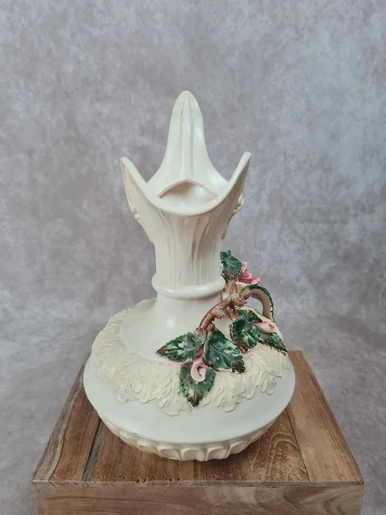 Vintage decoratief fonteinbakje 🌿 Barokke bloemenkeramiek – photo 4